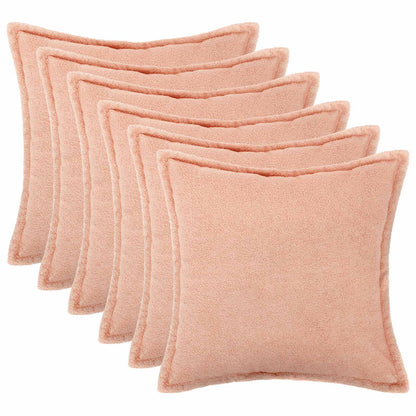 Cushion Cover 6 pcs HOUTEN Pink 40 x 40 cm Bouclé