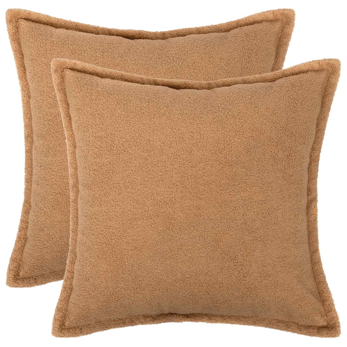 Cushion Cover 2 pcs HOUTEN Beige 40 x 40 cm Bouclé