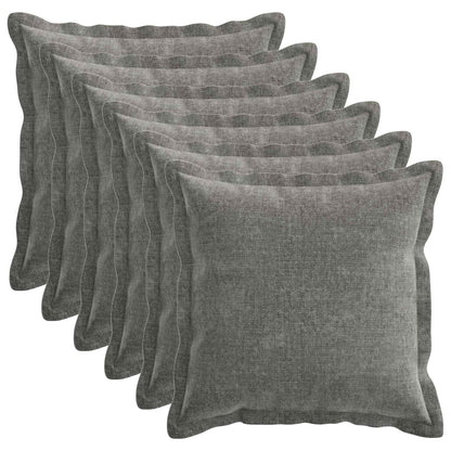 Cushion Cover 6 pcs HOUTEN Dark Grey 40 x 40 cm Chenille Fabric