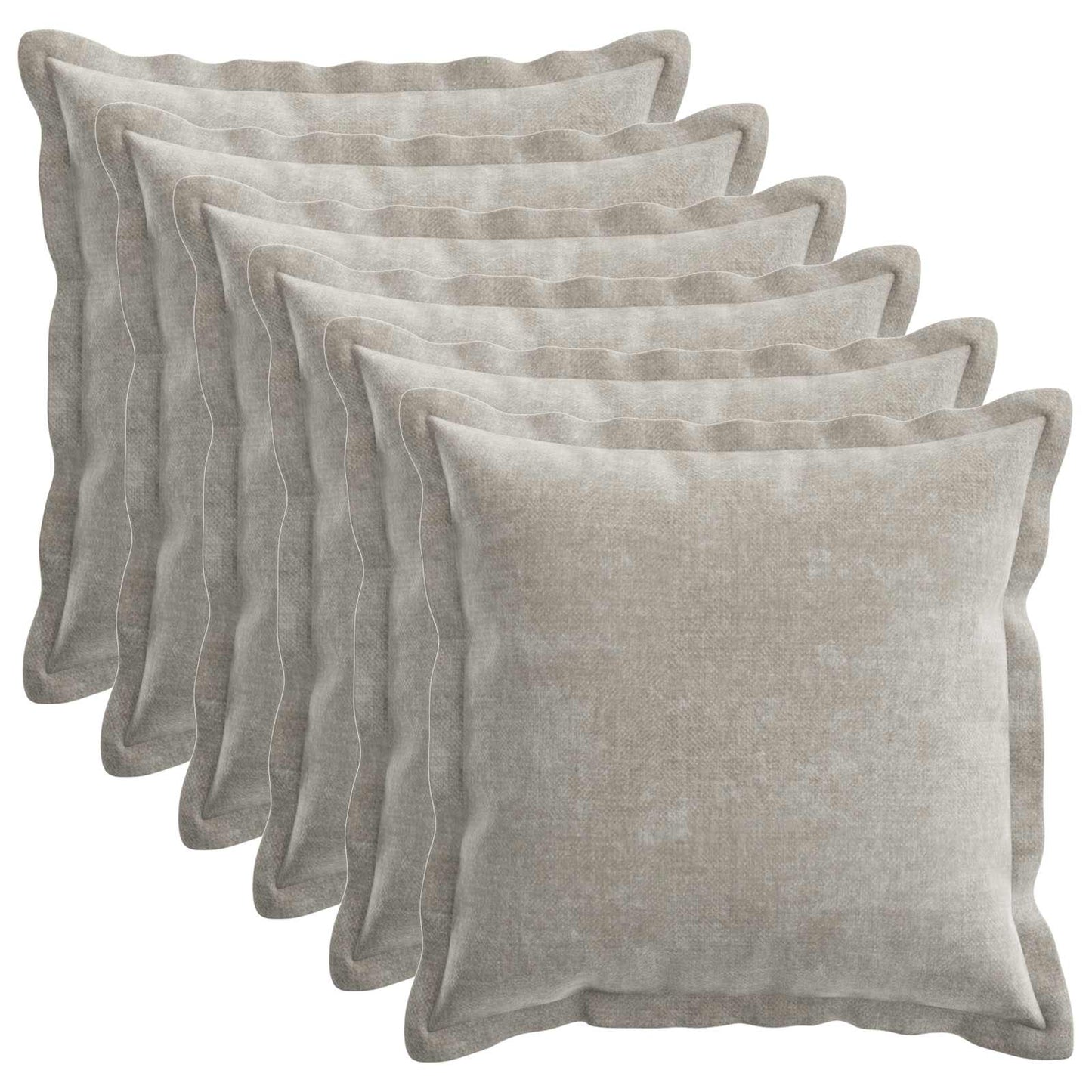 Cushion Cover 6 pcs HOUTEN Light Grey 40 x 40 cm