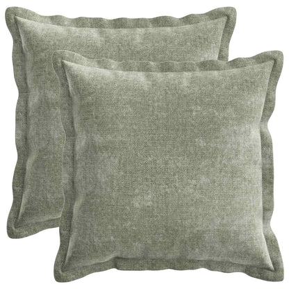 Cushion Cover 2 pcs HOUTEN Green 40 x 40 cm Chenille Fabric
