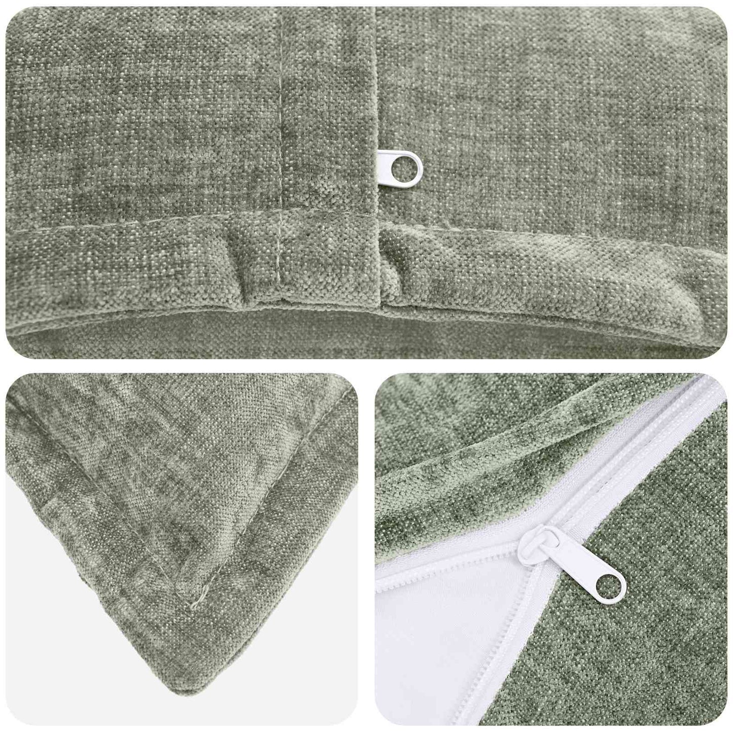Cushion Cover 6 pcs HOUTEN Green 40 x 40 cm Chenille Fabric