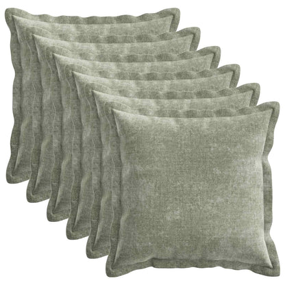 Cushion Cover 6 pcs HOUTEN Green 40 x 40 cm Chenille Fabric
