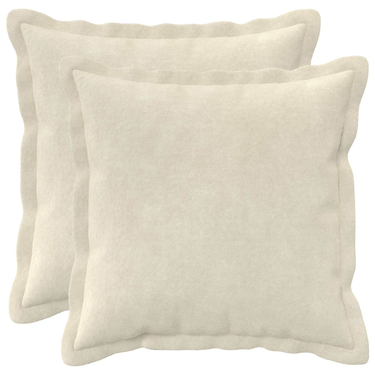 Cushion Cover 2 pcs HOUTEN Cream 40 x 40 cm Microfiber Fleece