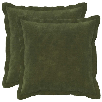 Cushion Cover 2 pcs HOUTEN Green 40 x 40 cm Microfiber Fleece