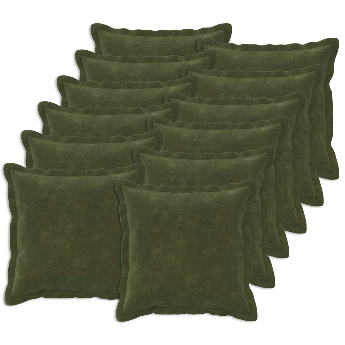 Cushion Cover 12 pcs HOUTEN Green 40 x 40 cm Microfiber Fleece