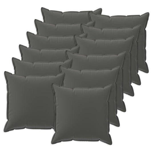 Cushion Cover 12 pcs HOUTEN Anthracite 40 x 40 cm Polyester