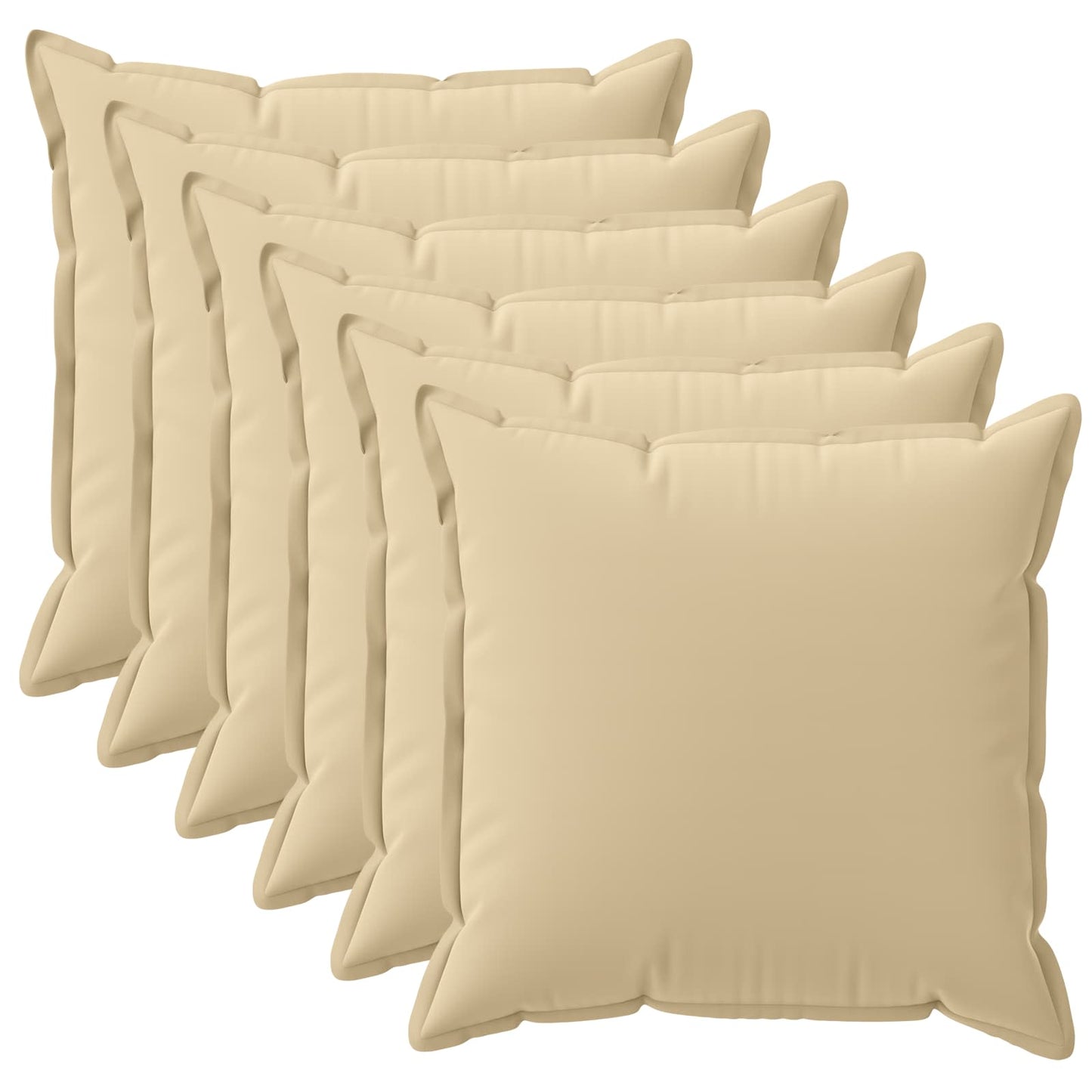 Cushion Cover 6 pcs HOUTEN Beige 40 x 40 cm Polyester
