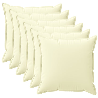 Cushion Cover 6 pcs HOUTEN Cream 40 x 40 cm Polyester