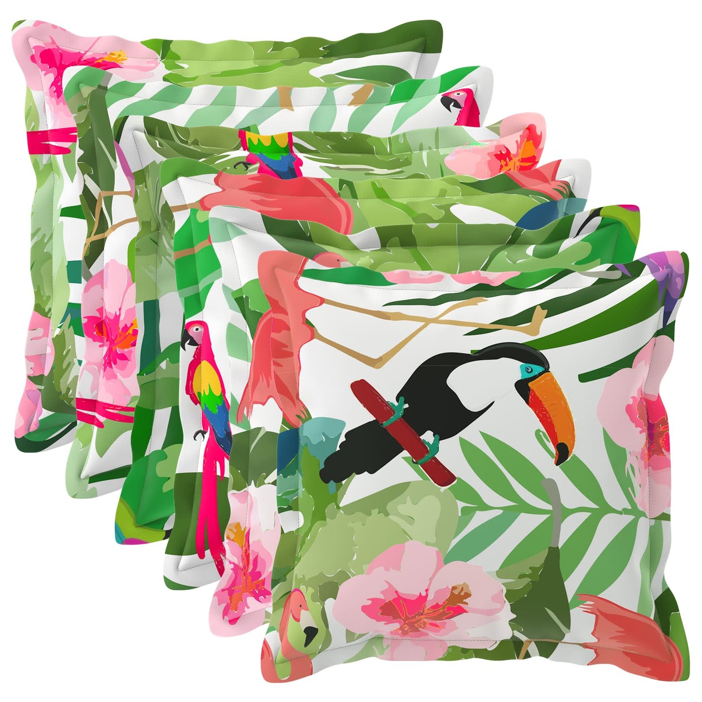 Cushion Cover 6 pcs HOUTEN Multicolour 40 x 40 cm Polyester