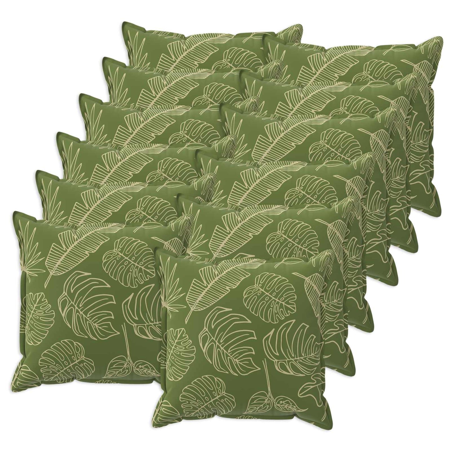 Cushion Cover 12 pcs HOUTEN Leaf Design 40 x 40 cm Polyester