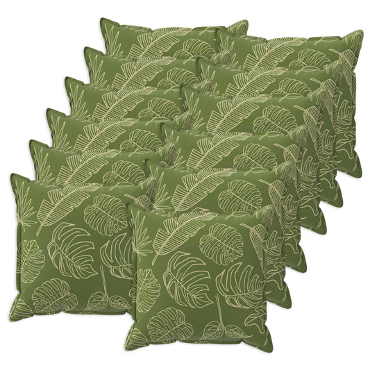 Cushion Cover 12 pcs HOUTEN Leaf Design 40 x 40 cm Polyester