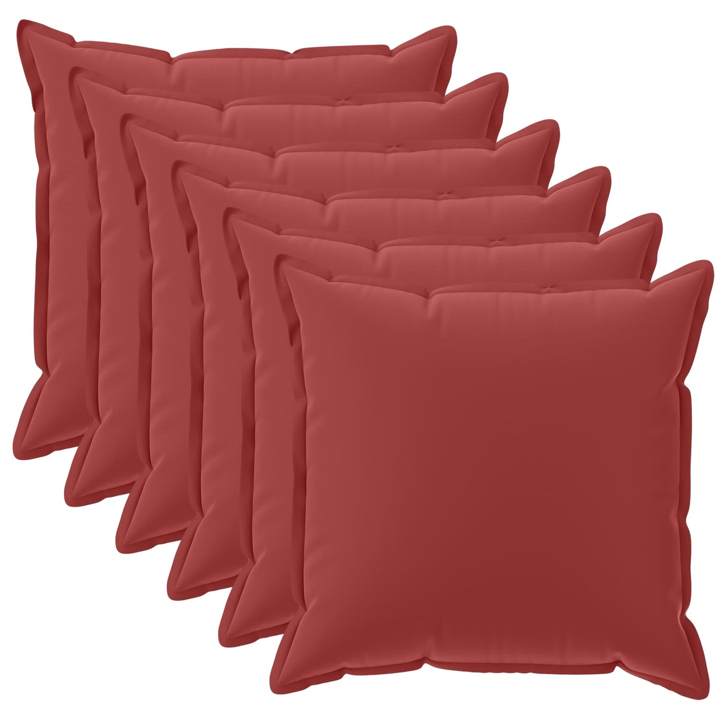 Cushion Cover 6 pcs HOUTEN Wine Red 40 x 40 cm Polyester