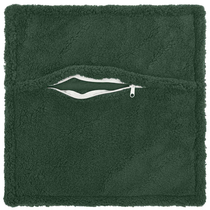 Cushion Cover 2 pcs HOUTEN Dark Green 40 x 40 cm Bouclé