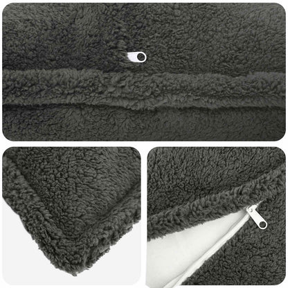 Cushion Cover 2 pcs HOUTEN Dark Grey 40 x 40 cm Bouclé