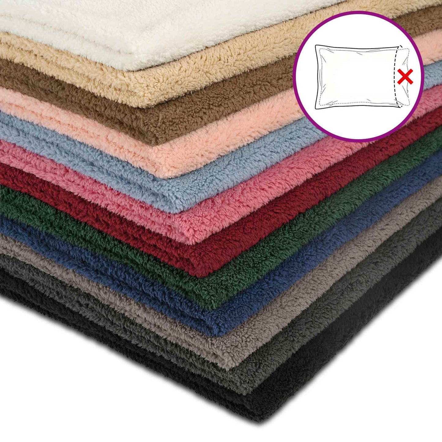 Cushion Cover 2 pcs HOUTEN Dark Grey 40 x 40 cm Bouclé