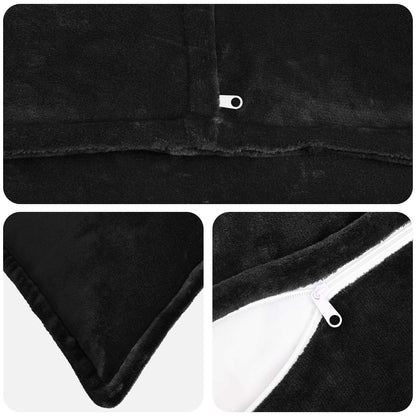 Cushion Cover 6 pcs HOUTEN Black 40 x 40 cm Flannel