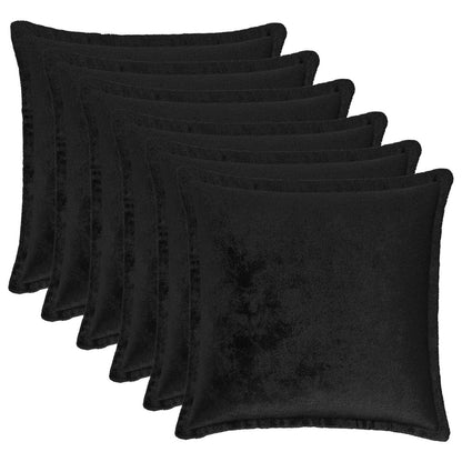 Cushion Cover 6 pcs HOUTEN Black 40 x 40 cm Flannel