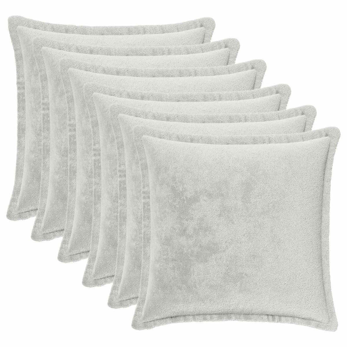 Cushion Cover 6 pcs HOUTEN Light Grey 40 x 40 cm Flannel