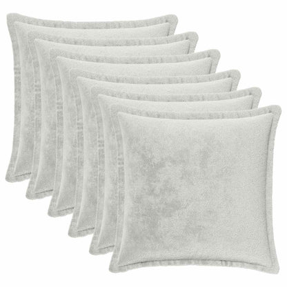Cushion Cover 6 pcs HOUTEN Light Grey 40 x 40 cm Flannel