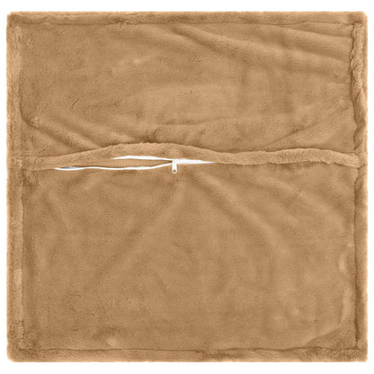 Cushion Cover 2 pcs HOUTEN Taupe 40 x 40 cm Faux Rabbit Fur