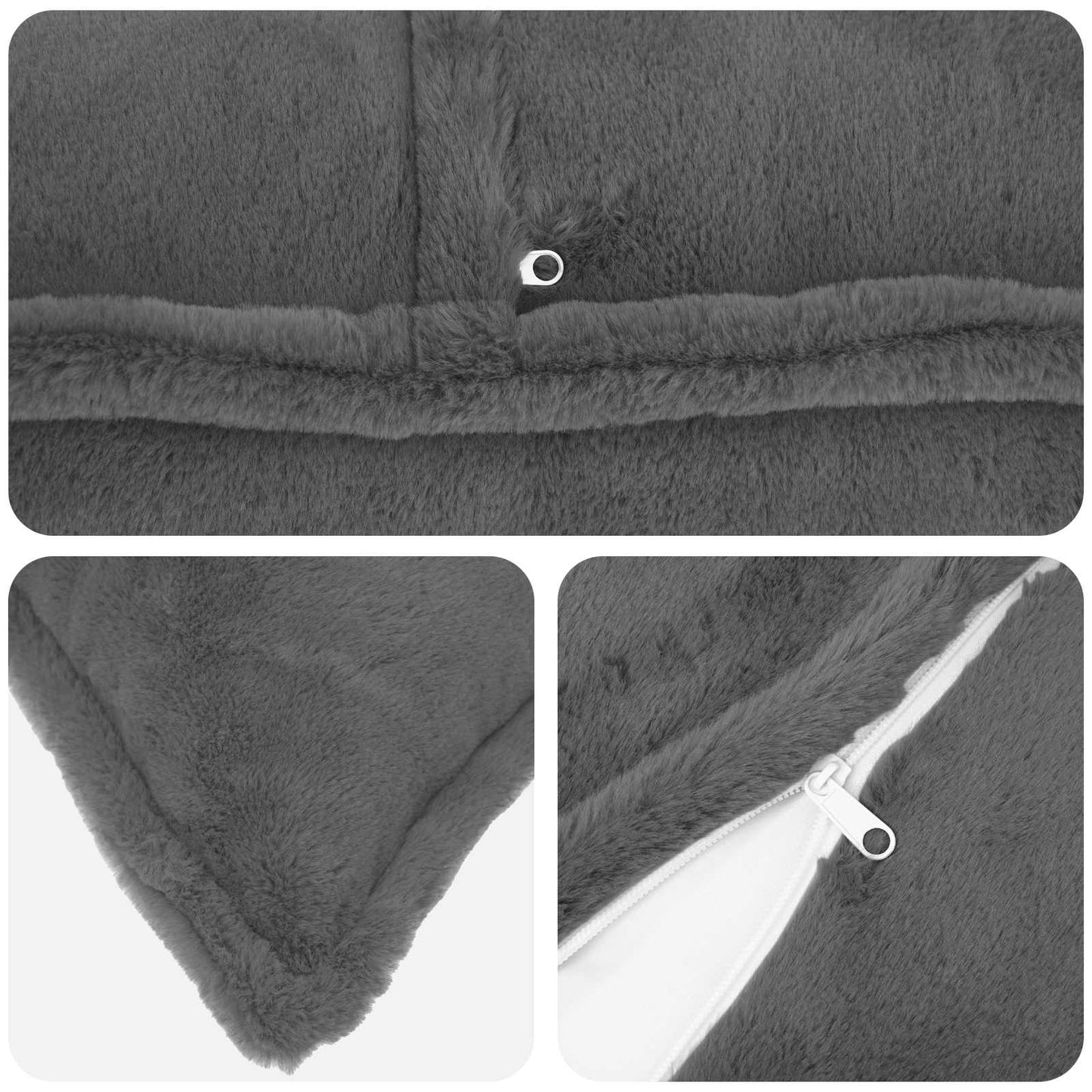 Cushion Cover 12 pcs HOUTEN Dark Grey 40 x 40 cm