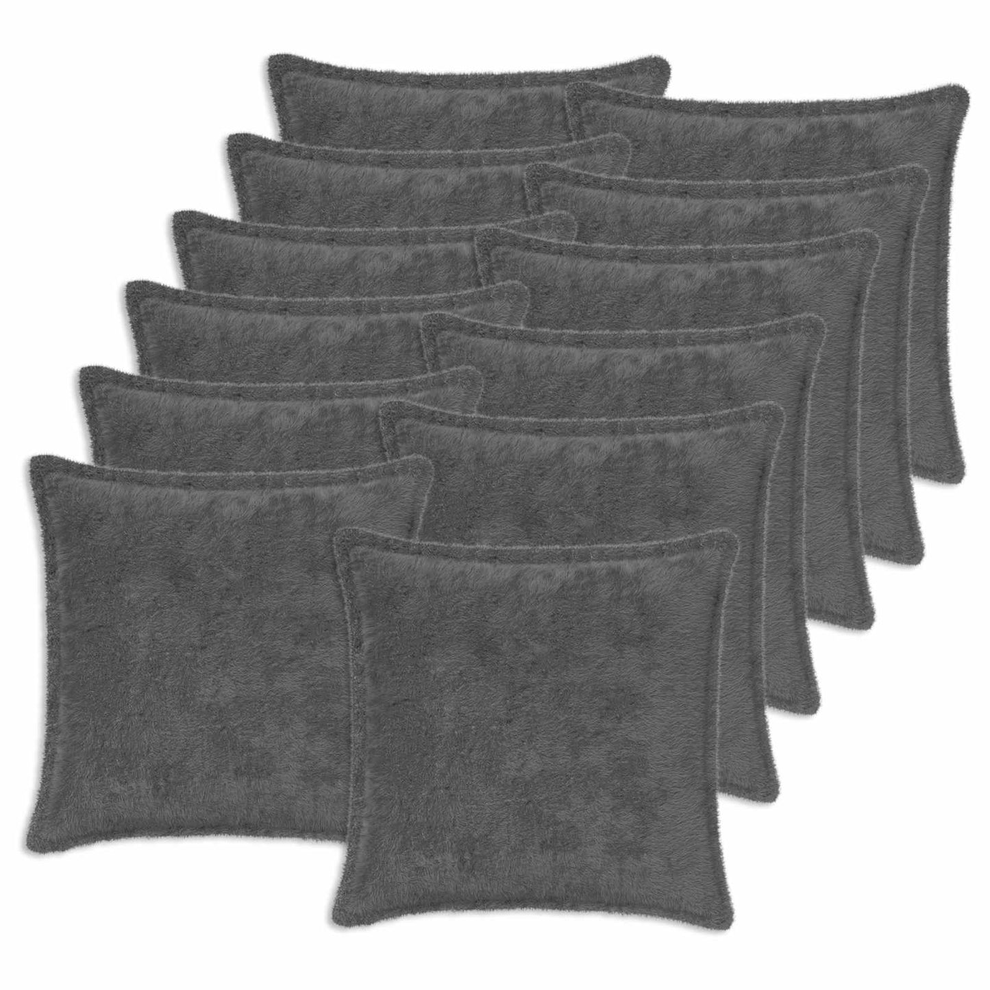 Cushion Cover 12 pcs HOUTEN Dark Grey 40 x 40 cm