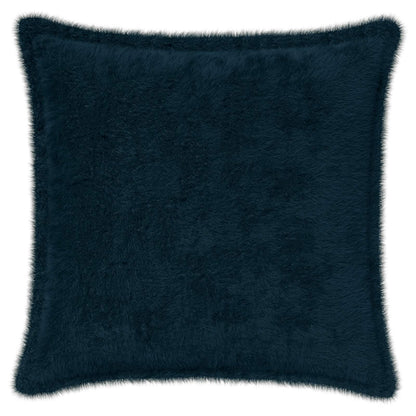 Cushion Cover 2 pcs HOUTEN Navy Blue 40 x 40 cm Faux Rabbit Fur
