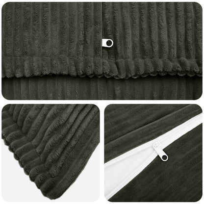 Cushion Cover HOUTEN Anthracite 40 x 145 cm Corduroy