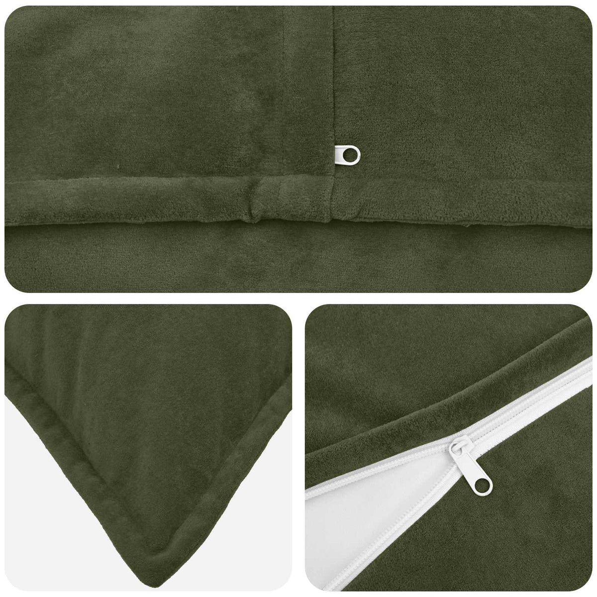 Cushion Cover 2 pcs HOUTEN Green 40 x 145 cm Microfiber Fleece