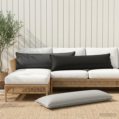Cushion Cover 2 pcs HOUTEN Anthracite 40 x 145 cm Polyester