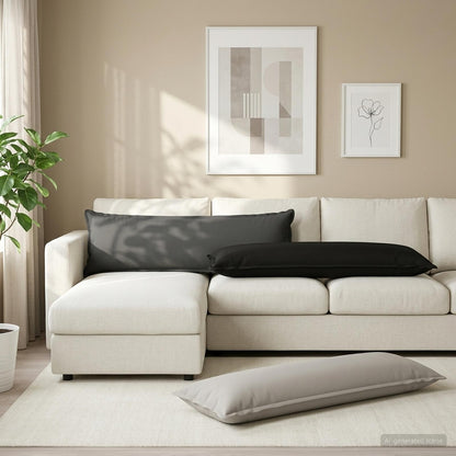 Cushion Cover HOUTEN Grey 40 x 145 cm Polyester
