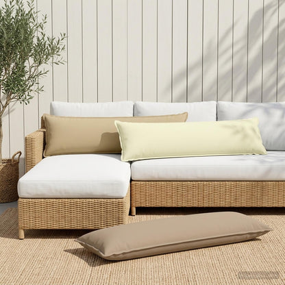 Cushion Cover 2 pcs HOUTEN Taupe 40 x 145 cm Polyester