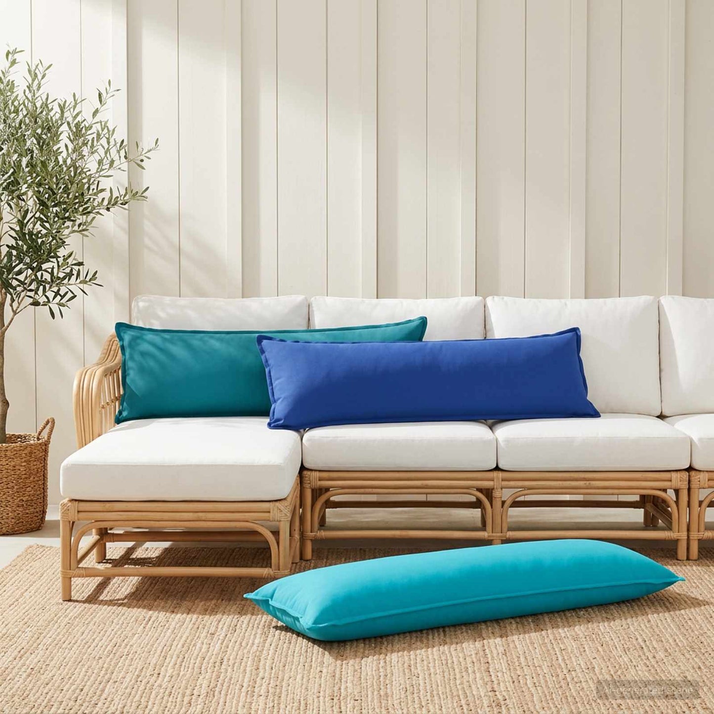 Cushion Cover HOUTEN Turquoise 40 x 145 cm Polyester
