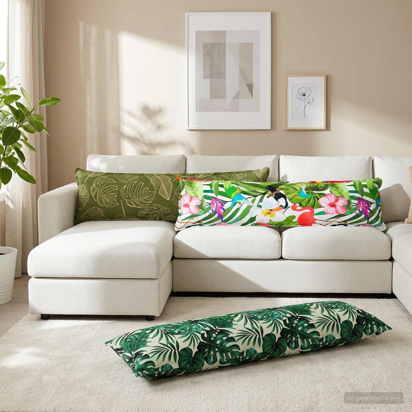 Cushion Cover 2 pcs HOUTEN Multicolour 40 x 145 cm Polyester