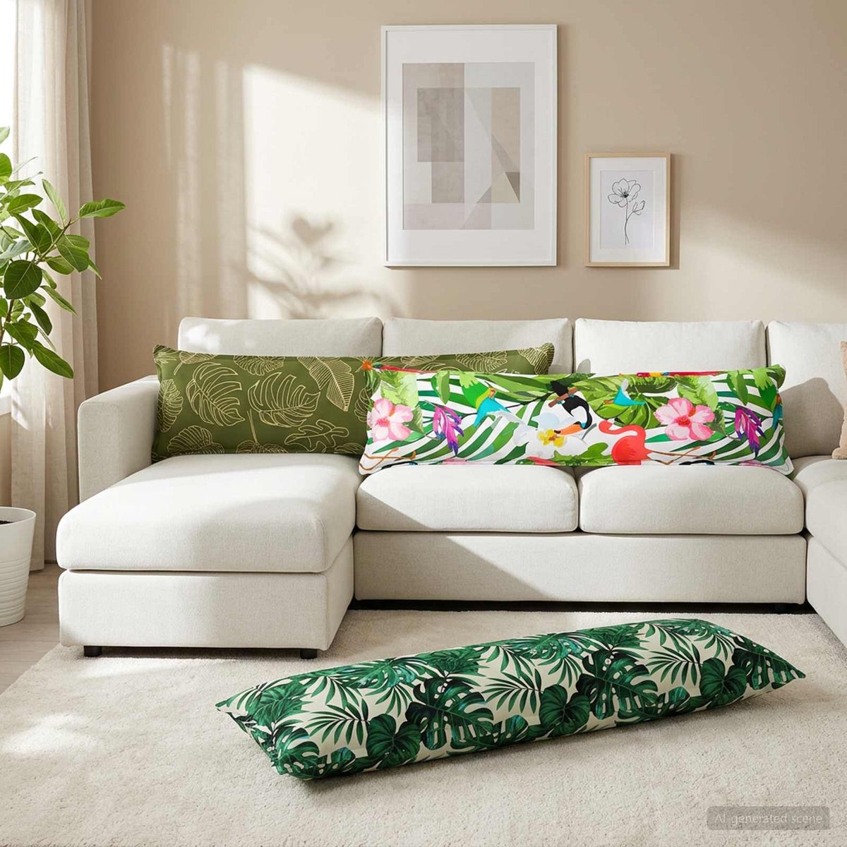 Cushion with Pillow HOUTEN 2 pcs Multicolour Polyester