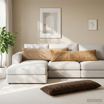 Cushion Cover 2 pcs HOUTEN Cream 40 x 145 cm Faux Rabbit Fur