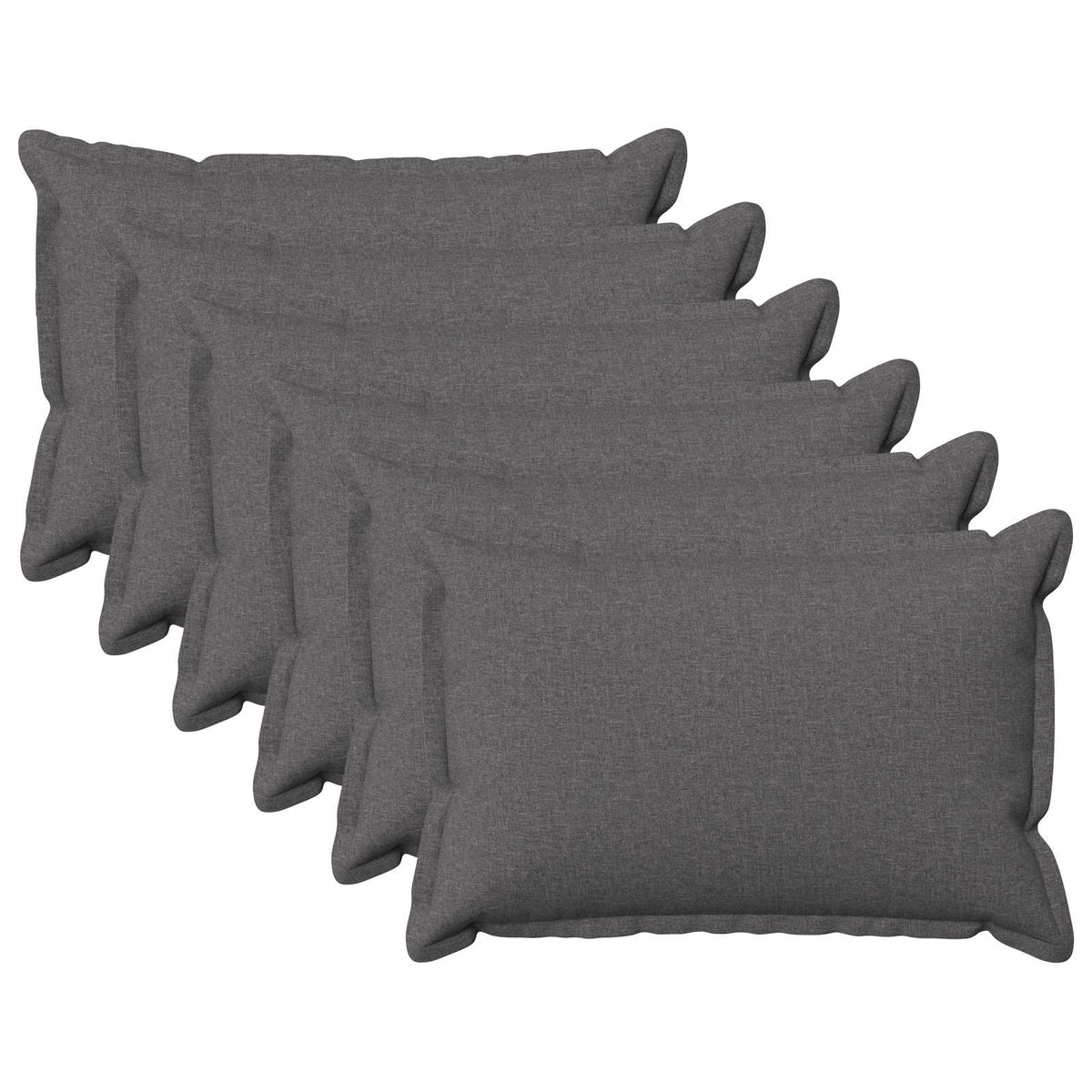 Cushion Cover 6 pcs HOUTEN Light Grey 40 x 60 cm Faux Linen