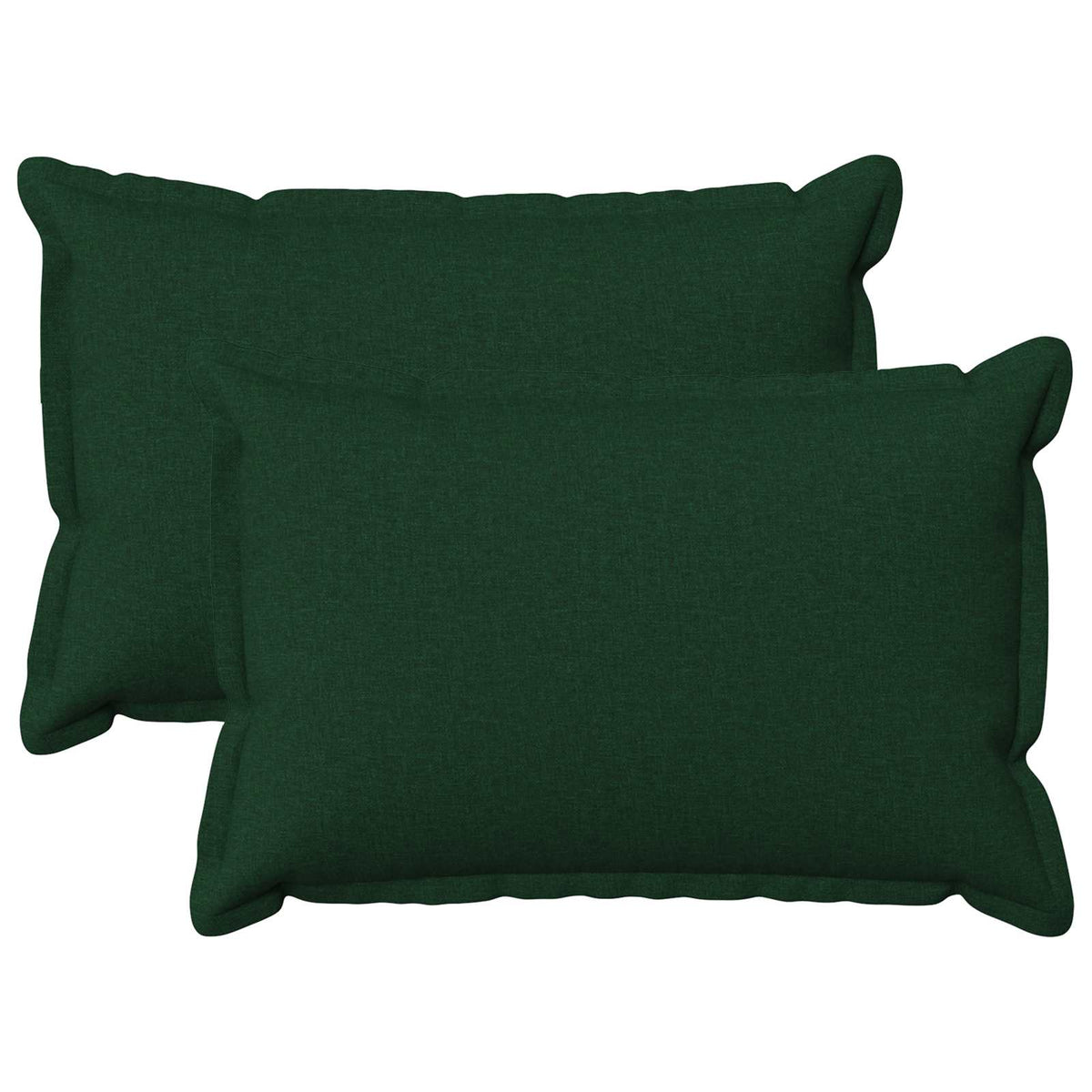 Cushion Cover 2 pcs HOUTEN Dark Green 40 x 60 cm Faux Linen