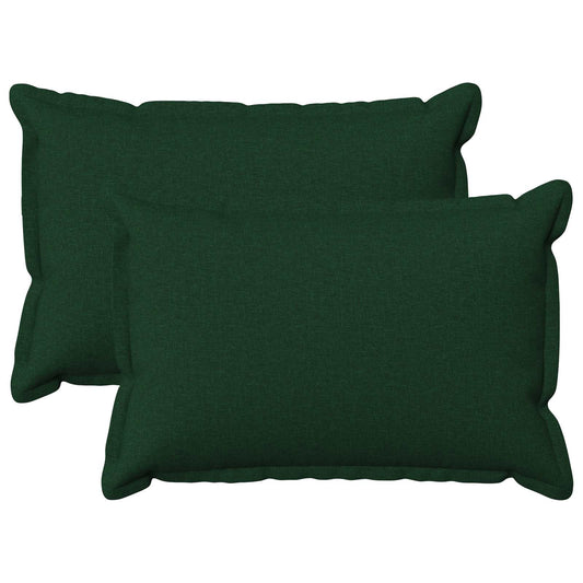 Cushion Cover 2 pcs HOUTEN Dark Green 40 x 60 cm Faux Linen