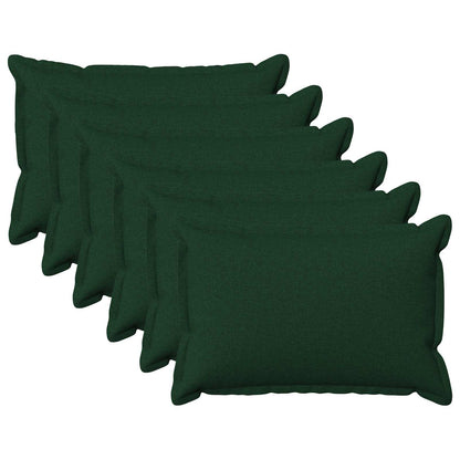 Cushion Cover 6 pcs HOUTEN Dark Green 40 x 60 cm Faux Linen