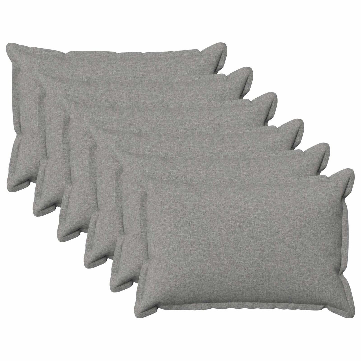 Cushion Cover 6 pcs HOUTEN Cloud Grey 40 x 60 cm Faux Linen