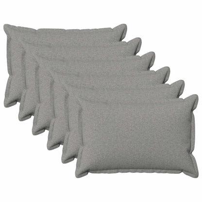 Cushion Cover 6 pcs HOUTEN Cloud Grey 40 x 60 cm Faux Linen