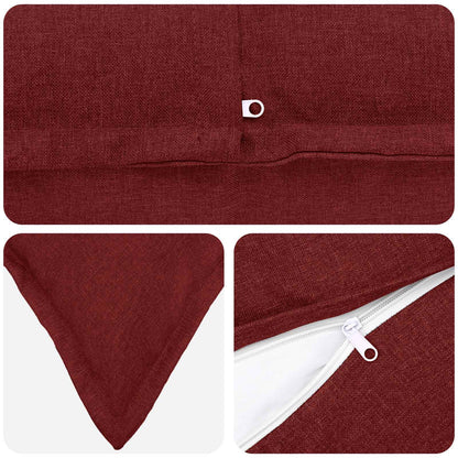 Cushion Cover 6 pcs HOUTEN Wine Red 40 x 60 cm Faux Linen