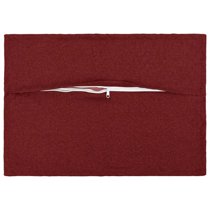 Cushion Cover 6 pcs HOUTEN Wine Red 40 x 60 cm Faux Linen