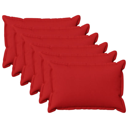 Cushion Cover 6 pcs HOUTEN Red 40 x 60 cm Faux Linen