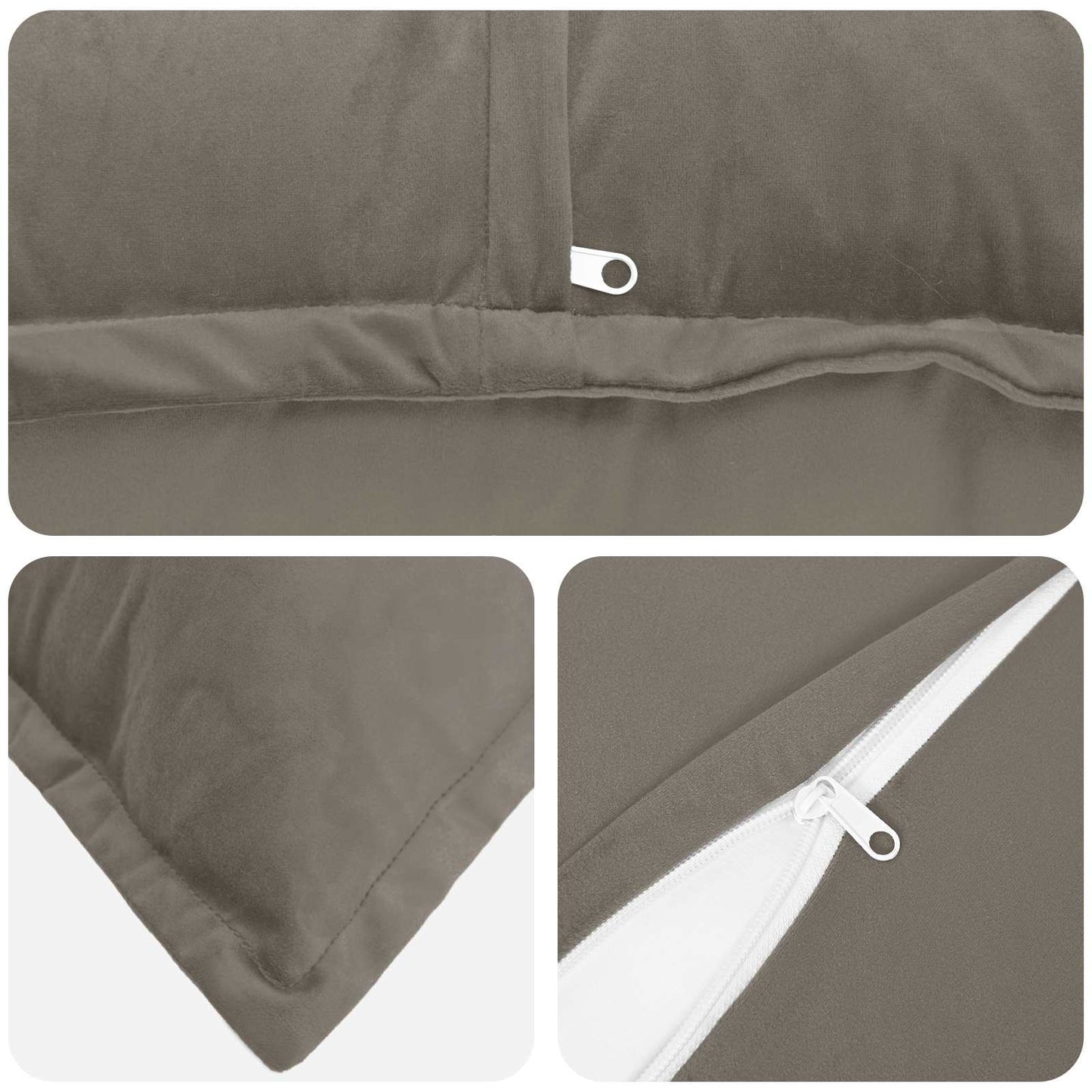 Cushion Cover 2 pcs HOUTEN Light Grey 40 x 60 cm Velvet