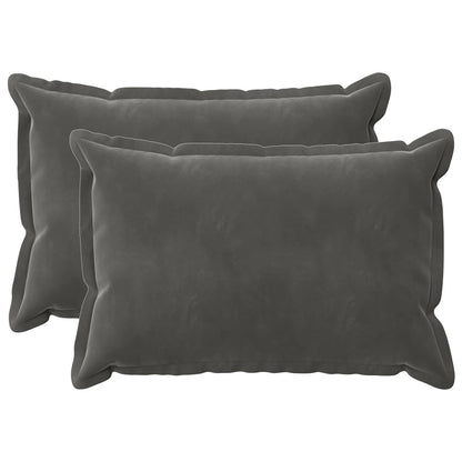 Cushion Cover 2 pcs HOUTEN Dark Grey 40 x 60 cm Velvet