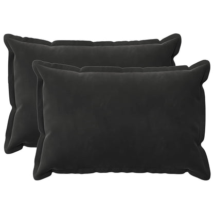 Cushion Cover 2 pcs HOUTEN Black 40 x 60 cm Velvet