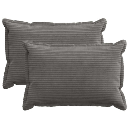 Cushion Cover 2 pcs HOUTEN Dark Grey 40 x 60 cm Corduroy